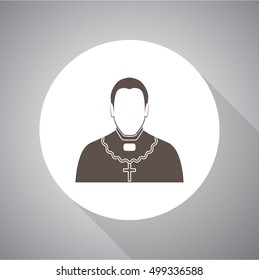 Orthodox priest Vector illustration. Religion icon. Silhouette. Flat style.