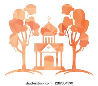 Orthodox temple silhouette 