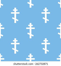 Orthodoxy blue with white seamless pattern for web design. Vector symbol