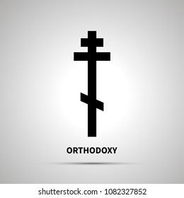 Orthodoxy religion simple black icon with shadow