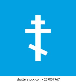 Orthodoxy web white icon isolated on a blue background. Vector symbol