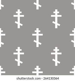 Orthodoxy white and black seamless pattern for web design. Vector symbol