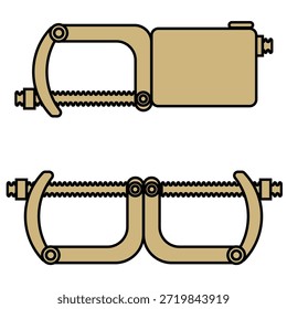 Abrazadera ortogonal y conjunto de iconos de abrazadera flexible utilizados para andamios