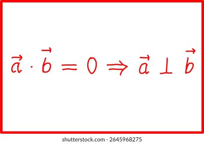 fórmula matemática de ortogonalidade, álgebra linear vetorial