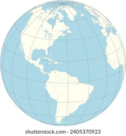 The orthographic projection of the world map with British Virgin Islands at its center. a British Overseas Territory in the Caribbean, comprising 4 main islands and many smaller ones