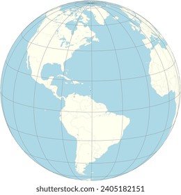 La proyección ortográfica del mapa del mundo con Santa Lucía en su centro. un país insular soberano en las Indias Occidentales en el Mar Caribe Oriental