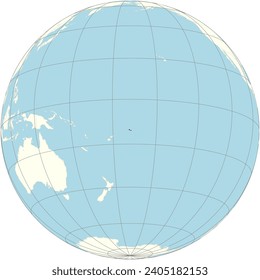 The orthographic projection of the world map with Samoa at its center. a country consisting of two main islands,Savaii and Upolu,and four smaller islands