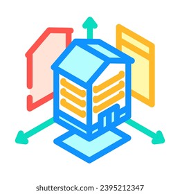 orthographic projections architectural drafter color icon vector. orthographic projections architectural drafter sign. isolated symbol illustration