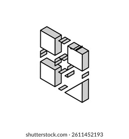 orthographic projections architectural drafter isometric icon vector. orthographic projections architectural drafter sign. isolated symbol illustration