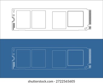  Plan técnico ortográfico de la unidad SSD con dimensiones precisas