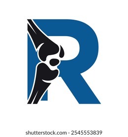 Logotipo ortopédico combinado con la letra R Vector Plantilla