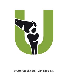 Orthopaedic Logo combine with letter U vector template