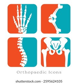 Orthopaedic vector icons set, An illustration of ortho medical icons, Logo elements of human anatomy