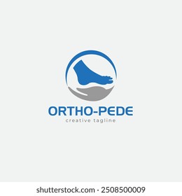 Orthopedi Fußpflege Logo, Schritt, Fußabdruck, Fuß, Mensch, Bein Logo voll bearbeitbare Vektorvorlage