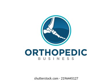 Orthopedic ankle bone logo design chiropratic clinic icon symbol medical health care