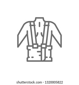 Orthopedic belt for back support line icon.