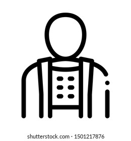Orthopedic Belt For Spine Back Support Vector Icon Thin Line. Contour Illustration