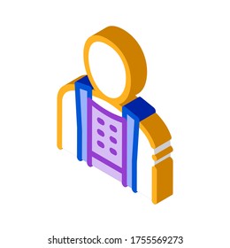 Orthopedic Belt For Spine Back Support vector isometric sign. color isolated symbol illustration