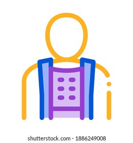 Orthopedic Belt For Spine Back Support Vector Icon Thin Line. Orthopedic And Trauma Rehabilitation, Collar And Walkers Concept Linear Pictogram. Medical Rehab Goods Illustration