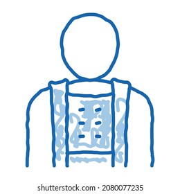 Orthopedic Belt For Spine Back Support sketch icon vector. Hand drawn blue doodle line art isolated symbol illustration