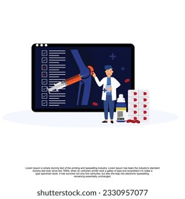 Ortopédica, fractura ósea,   vector de ilustraciones planas