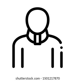 Orthopedic Cervical Collar For Neck Support Vector Icon Thin Line. Contour Illustration svg