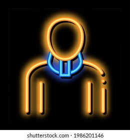 Orthopedic Cervical Collar For Neck Support neon light sign vector. Glowing bright icon transparent symbol illustration