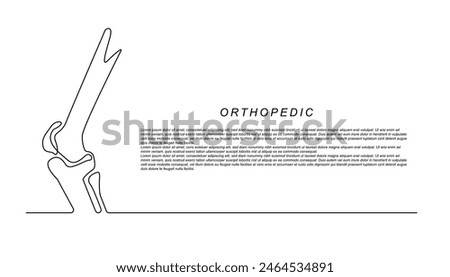 orthopedic continuous line.bone joint line drawing for orthopedic background.