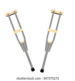 Orthopedic crutches vector