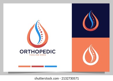 orthopedic with drop modern elegant logo design