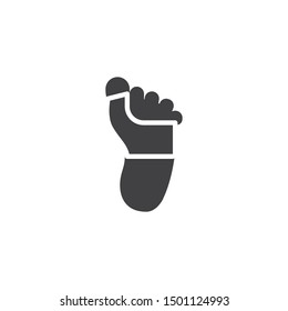 Orthopedic foot brace vector icon. filled flat sign for mobile concept and web design. Big toe injury glyph icon. Symbol, logo illustration. Vector graphics