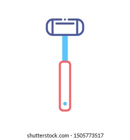 Orthopedic hammer line color icon.  Medical instrument for checking muscle reflexes. Sign for web page, mobile app, button, logo. Vector isolated button. Editable stroke.