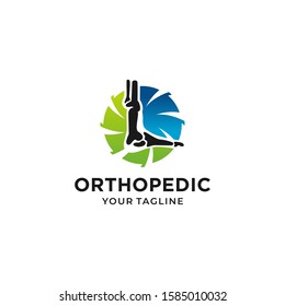 Orthopedic health logo design vector template