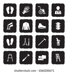 Orthopedic Icons. Grunge Black Flat Design. Vector Illustration. 