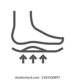 Orthopedic Insole. Orthopedic and trauma rehabilitation Vector Line Icon