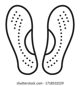 Orthopedic insoles black line icon. Orthotic arch support. Isolated vector element. Outline pictogram for web page, mobile app, promo.