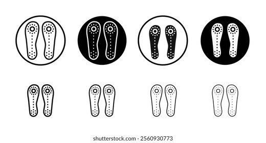 Orthopedic insoles icon Flat outline fill set collection