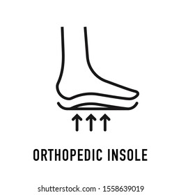 Orthopedic insoles icon in line style isolated on white background