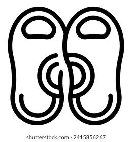 Orthopedic insoles icon outline vector. Foot adhesive. Shoe sole support