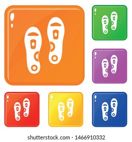 Orthopedic insoles icons set collection vector 6 color isolated on white background