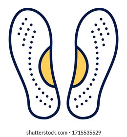 Orthopedic insoles. Orthotic arch support. Isolated vector element. Outline pictogram for web page, mobile app, promo.