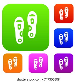Orthopedic insoles set icon color in flat style isolated on white. Collection sings vector illustration