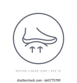 Orthopedic insoles vector icon isolated. Thine line vector icons.