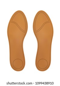 Orthopedic insoles in vector on a white background.Leather insoles in vector.