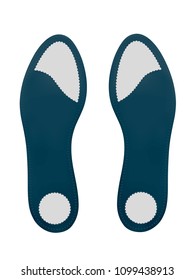 Orthopedic insoles in vector on a white background.Leather insoles vector illustration.