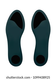 Orthopedic insoles in vector on a white background.Leather insoles vector illustration.