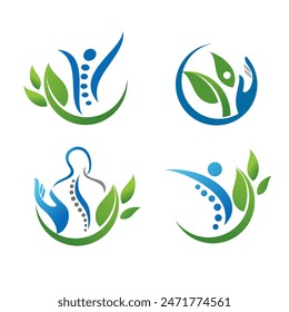 orthopedic logo design with nature theme vector based