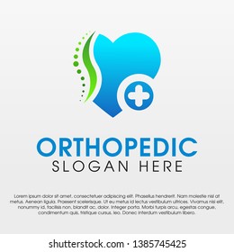 Orthopedic Logo Design Template. Backbone Care Logo Design Template. vector illustration