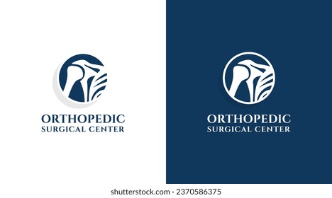 Orthopedic logo set design icons. Human bone joints for chiropractic and orthopedic clinic logo