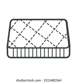Orthopedic mattress, furniture and bedding, isolated icon vector. Correct position for sleep, good dreams, body memory effect. Spine comfort, bed covering, bedroom element, house furnishing item